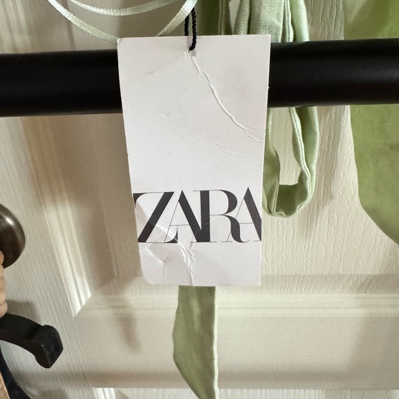 Zara Green Linen Crop Top - Picture 3 of 9